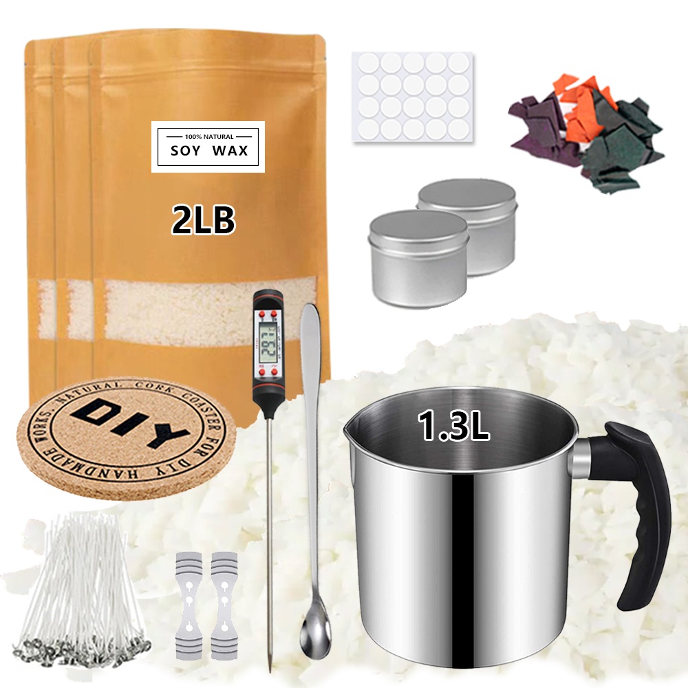 Candle Making Diy Kit - 1LB/2LB Natural Soy Wax Candle Making
