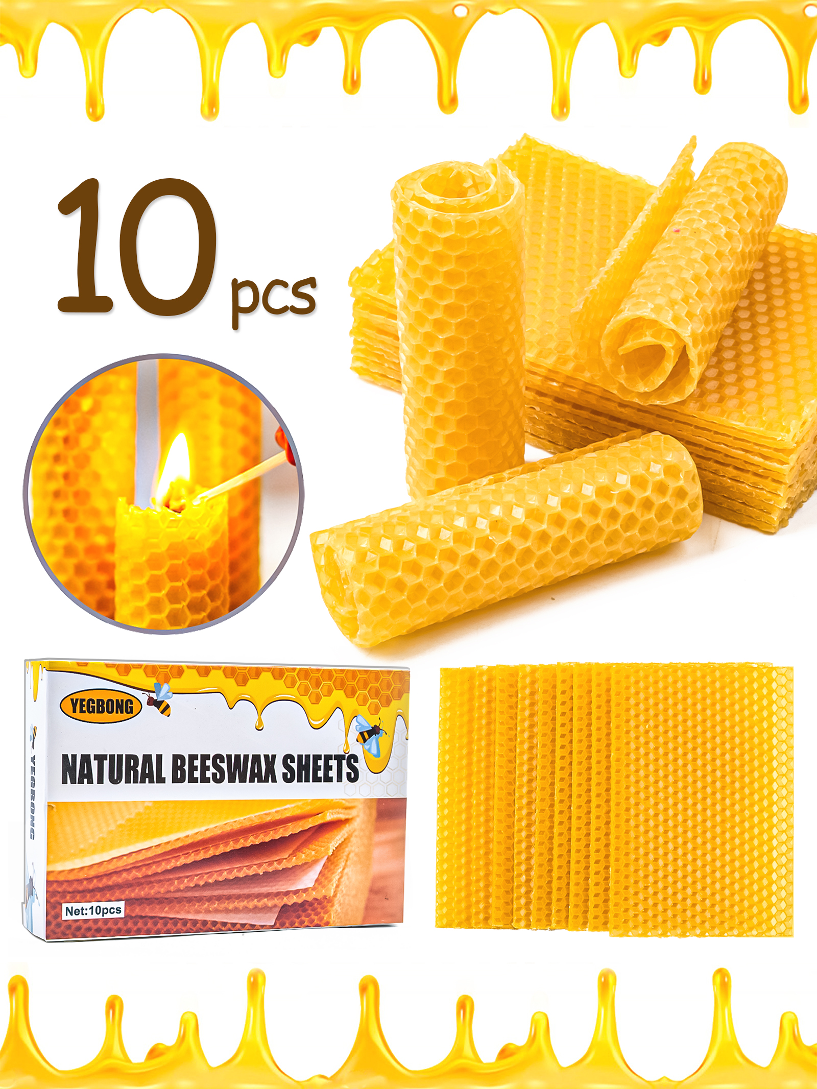 10Pcs Natural Honeycomb Bee Wa – Candle Making Raw Material Bewertung und Preis